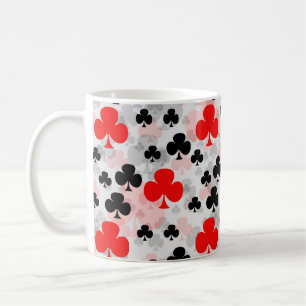 Caneca De Café Abstrato do Red Black Clover Club - Padrão Design