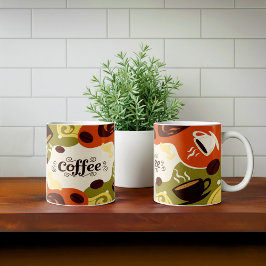 Caneca De Café Abstrato Earthy Café Design