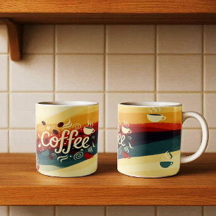 Caneca De Café Abstrato Earthy Café Design
