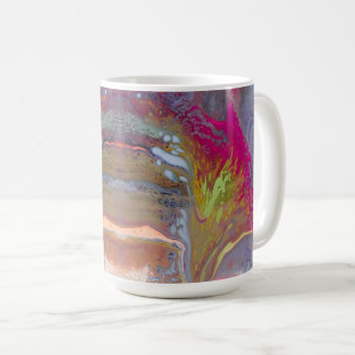 Caneca De Café Abstrato Flor em cores brilhantes