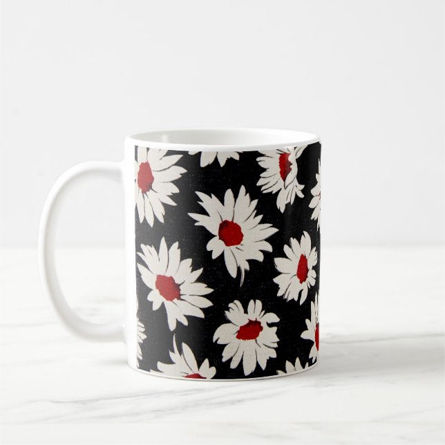 Caneca De Café Abstrato flores, um padrão de aquarela artístico. (Esquerda)