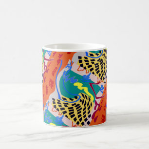 Caneca De Café Abstrato Formas, adicionar texto,