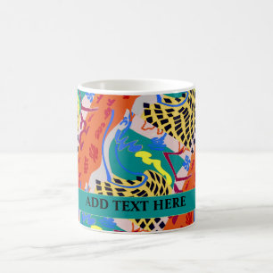 Caneca De Café Abstrato Formas, adicionar texto, Café Mug