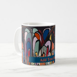 Caneca De Café Abstrato Formas, Estilo Matisse, adicionar texto,