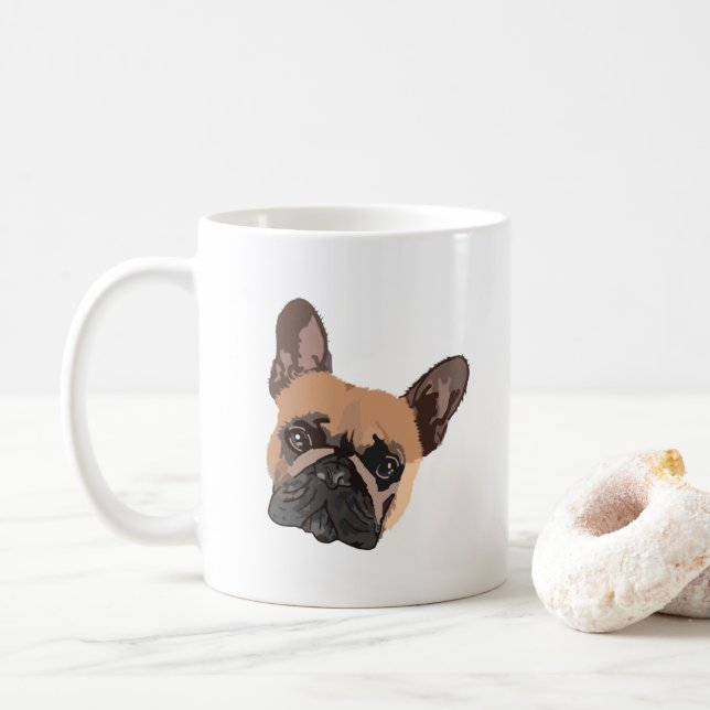 Caneca De Café Abstrato Francês Buldogue Coffee Mug (Com Donut)