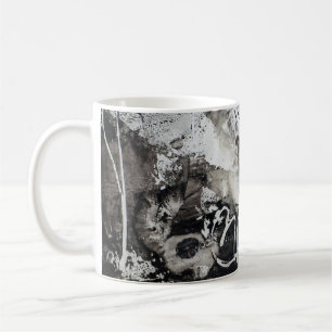 Caneca De Café Abstrato fundo preto e branco