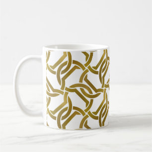 Caneca De Café Abstrato, fundo reproduzível de ouro torcido s