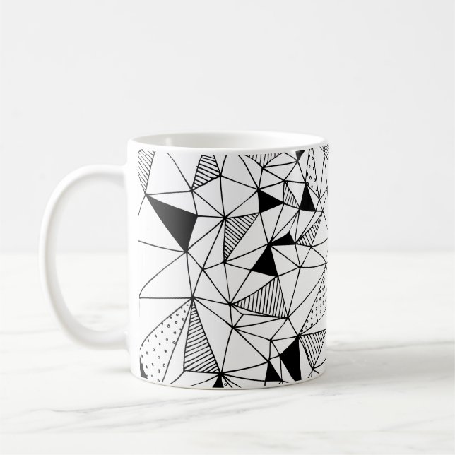 Caneca De Café Abstrato geométrica: Arte de Fundo Poligonal. (Esquerda)