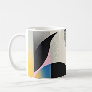 Caneca De Café Abstrato geométrica vibrante e branca