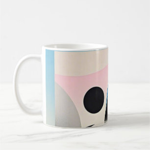 Caneca De Café Abstrato geométrica vibrante e branca