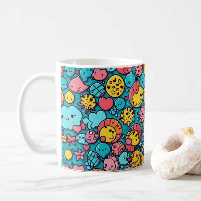 Caneca De Café Abstrato geométrico 33 - Mug (Com Donut)