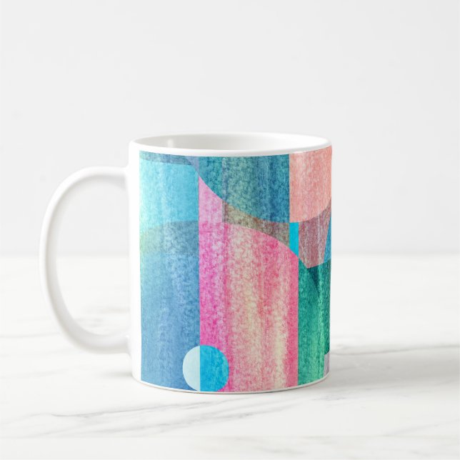 Caneca De Café Abstrato Geométrico Brito, Colorida (Esquerda)