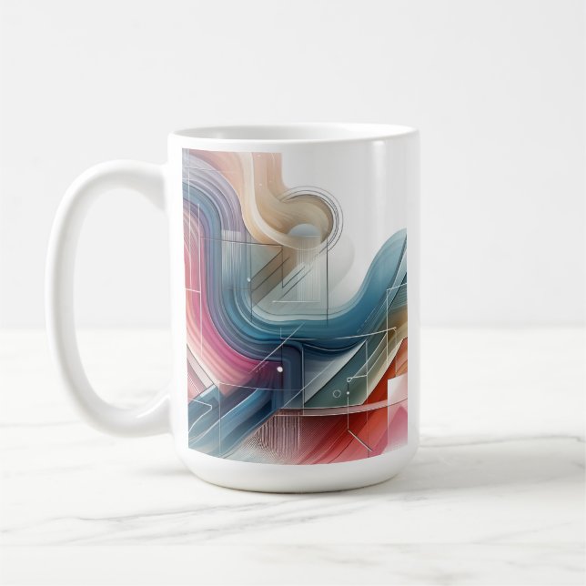 Caneca De Café Abstrato geométrico - Design de gradiente (Esquerda)