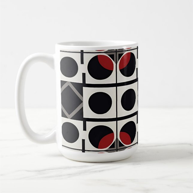 Caneca De Café Abstrato Geométrico Moderno com Círculos (Esquerda)