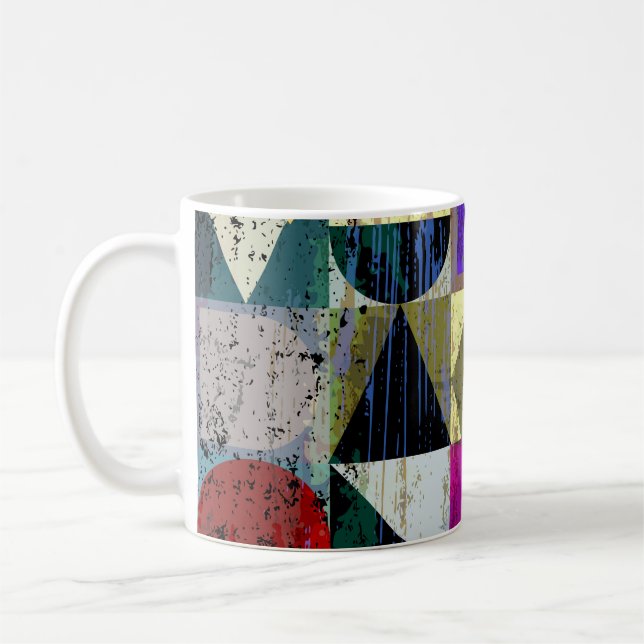 Caneca De Café Abstrato Geométrico: Traços e Placas (Esquerda)