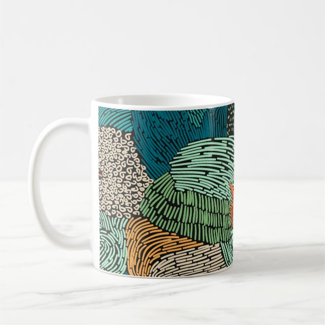 Caneca De Café Abstrato Grunge: Design de padrão sem costura. (Esquerda)