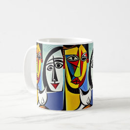 Caneca De Café Abstrato Harmony: Casal com Cat