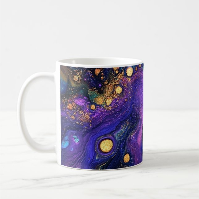 Caneca De Café Abstrato Iridescente Art Mug (Esquerda)