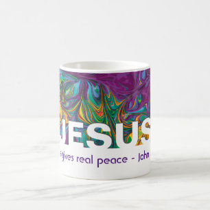 Caneca De Café Abstrato JESUS dá cristão personalizado de paz rea