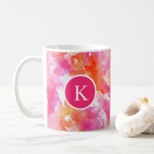 Abstrato Laranja Rosa-Cor-de-Água