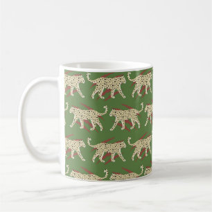 Caneca De Café Abstrato Leopardo-Leopardo-Desenho-Mão com Sk Ani