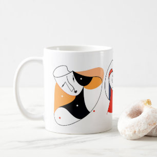 Caneca De Café Abstrato Line Art