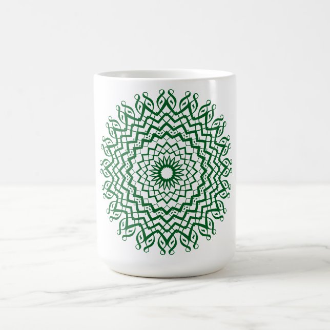 Caneca De Café Abstrato Line Art Mandala Coffee Mug (Centro)