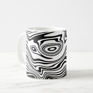 Caneca De Café Abstrato - Linhas Pretas e Brancas Adormecidas - P