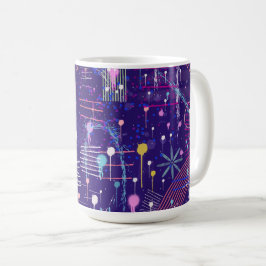 Caneca De Café Abstrato Maximalista em Roxo