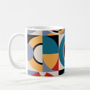 Caneca De Café Abstrato Memphis: Estilo de Vintagem Geométrico.