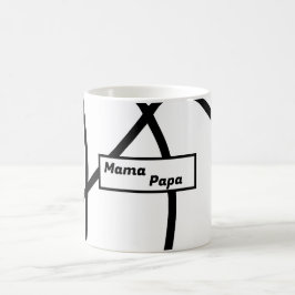 Caneca De Café abstrato minimalista elegante e preto e branco