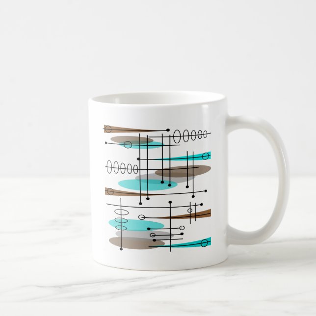 Caneca De Café Abstrato moderno do meio século atômico da era (Direita)
