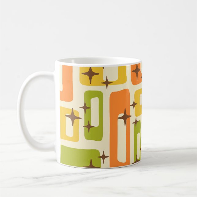 Caneca De Café Abstrato Moderno do Meio século Retroativo (Esquerda)