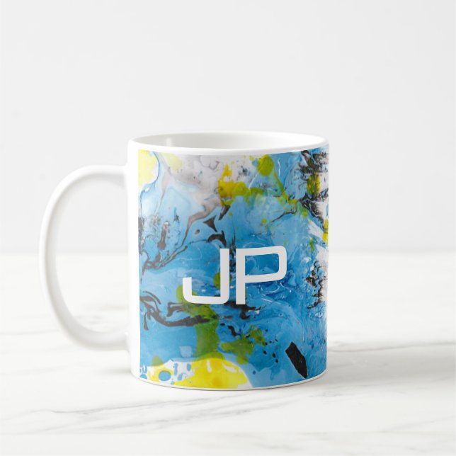 Caneca De Café Abstrato moderno elegante com arte personalizada a (Esquerda)
