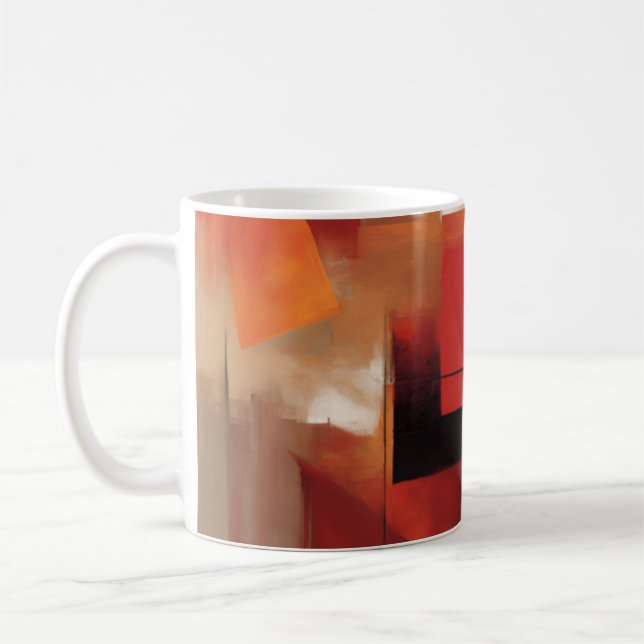 Caneca De Café Abstrato moderno forma pintura colorida (Esquerda)