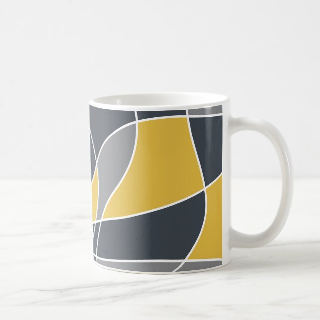 Caneca De Café Abstrato, moderno, geométrico, padrão de tendência (Direita)
