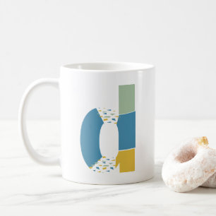 Caneca De Café Abstrato Moderno - Letra D Monograma Inicial