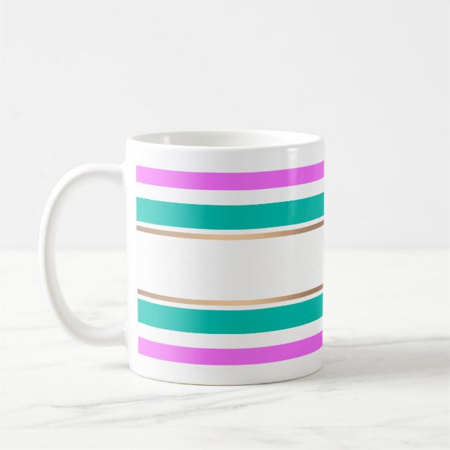Caneca De Café Abstrato moderno riscado listrado elegante diverti (Esquerda)