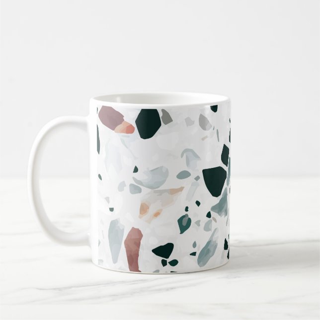 Caneca De Café Abstrato moderno Terrazzo Pattern (Esquerda)