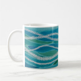 Caneca De Café Abstrato Mug das Ondas do Oceano