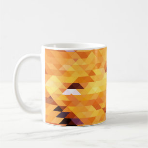 Caneca De Café Abstrato multicolorido, baixo mosaico polo.