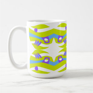 Caneca De Café Abstrato Noah's Ark Green Purple Blue