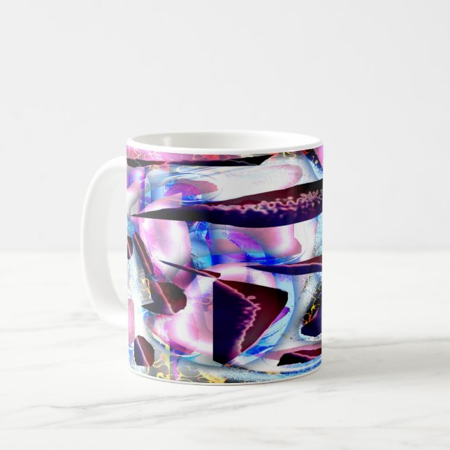 Caneca De Café Abstrato Oceano (Frente Esquerda)