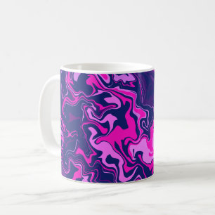 Caneca De Café Abstrato oscila em rosa, roxo e Marinho azul