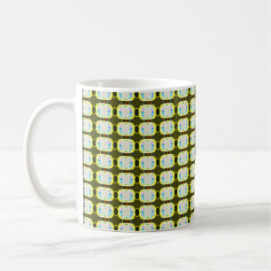 Caneca De Café abstrato, padrão colorido de gingham, moderno