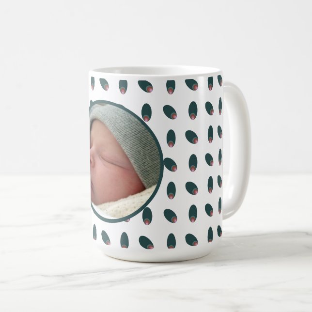 Caneca De Café Abstrato - Penas escuras (Frente Esquerda)