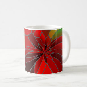Caneca De Café Abstrato Poinsettia