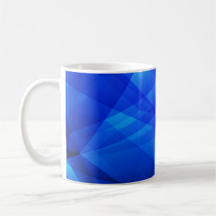 Caneca De Café Abstrato poligonal AZUL escuro. Geométrico triangu