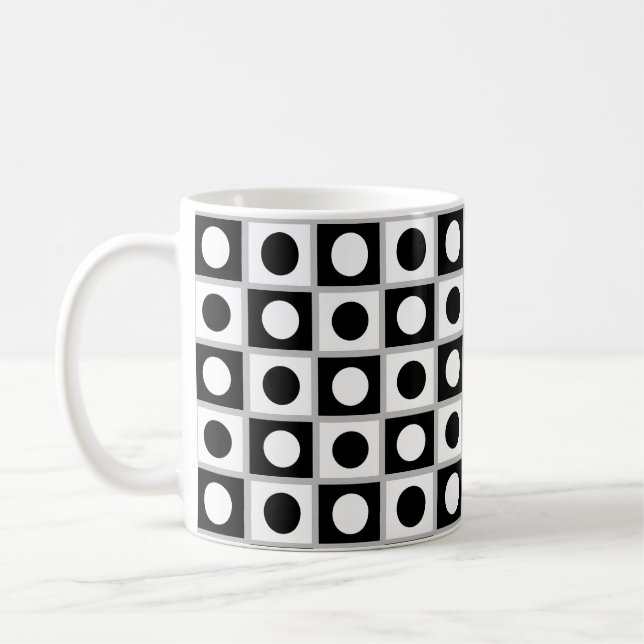 Caneca De Café Abstrato preto e branco moderno (Esquerda)
