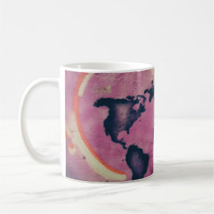 Caneca De Café Abstrato preto e rosa
